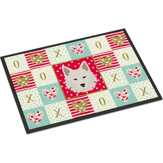 """""Caroline's Treasures Danish Spitz Love Indoor or Outdoor Mat 24x36 doormats  Multicolor"""""