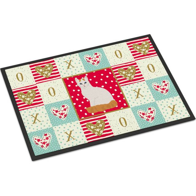 """""Caroline's Treasures Turkish Van Cat Love Indoor or Outdoor Mat 24x36 doormats  Multicolor"""""