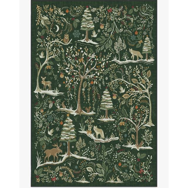 200x290 | Machine Washable Area Rug | Kid & Pet Friendly | Indoor Rugs | Elwood Forest Green Tufted Rug | Ruggable (200x290)