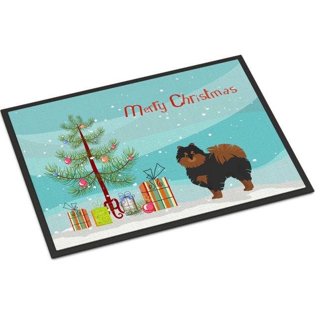 """""Caroline's Treasures Pomeranian Christmas Tree Indoor or Outdoor Mat 24x36 doormats  Multicolor"""""