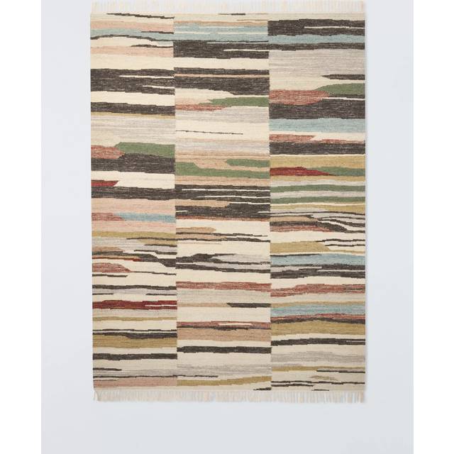 John Lewis Abstract Stripe Wool Rich Rug, Multi, Runner, L240 x W70cm