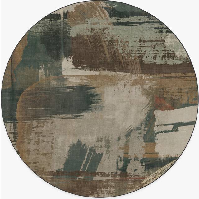 245 Round | Machine Washable Area Rug | Kid & Pet Friendly | Indoor Rugs | Dresden Shadow Flatwoven Rug by Architectural Digest Green | Ruggable (245 Round)