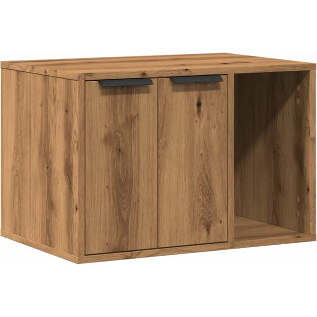 vidaXL Cat Litter Box Enclosure Artisian Oak 60x40x40 cm Engineered Wood - Brown
