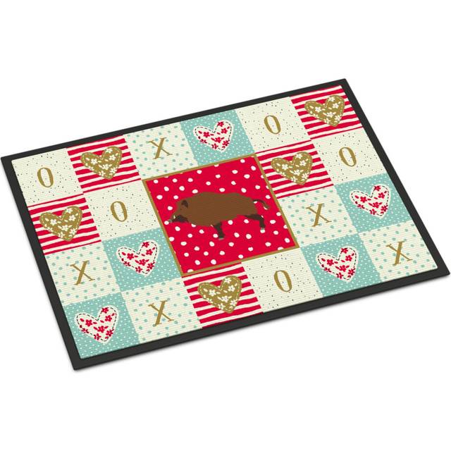 """""Caroline's Treasures Wild Boar Pig Love Indoor or Outdoor Mat 24x36 doormats  Multicolor"""""