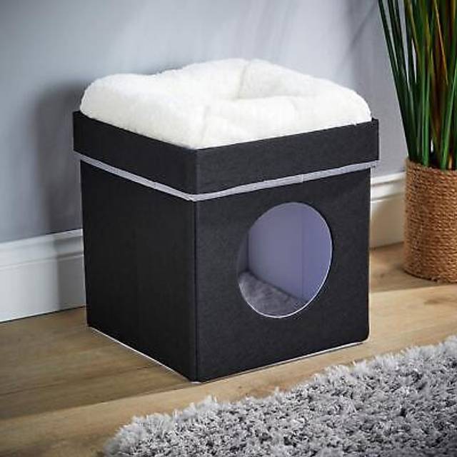 Folding Kitten Pet Bed Cat Activity House Cube Cave Easy to Store