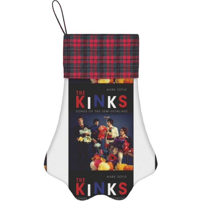 (Music Vintage Fan Song Abum Tour Band=6241) Paw Christmas Stockings Buffalo Tartan Plaid for Cats Dogs Pet Hanging Xmas Tree Decorations