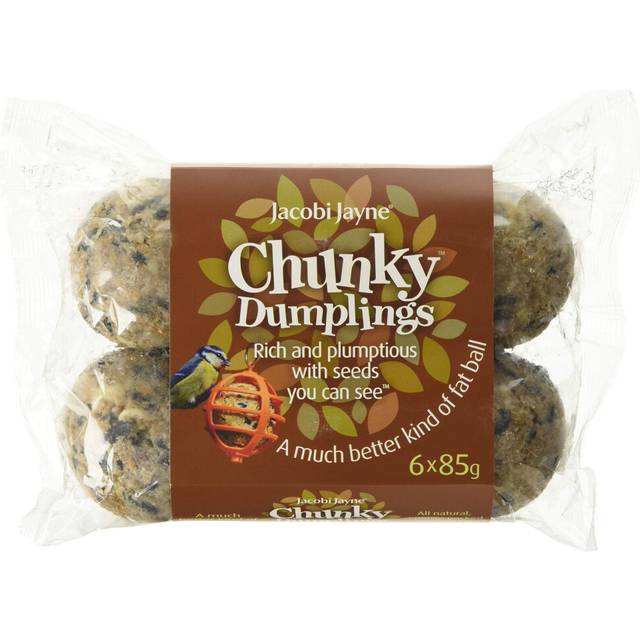 Fat Balls For Wild Birds - Jacobi Jayne Chunky Dumplings Premium Suet Balls - Pack Of 6 x 85g - High Energy Fat Balls Wild Bird Food Feed To