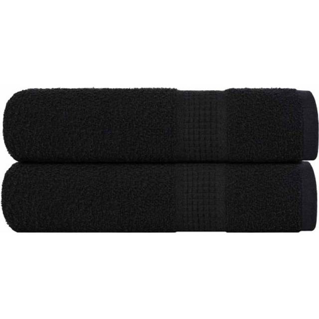 vidaXL Duschhanddukar 2 st svart 70x140 cm 360 gsm 100% bomull