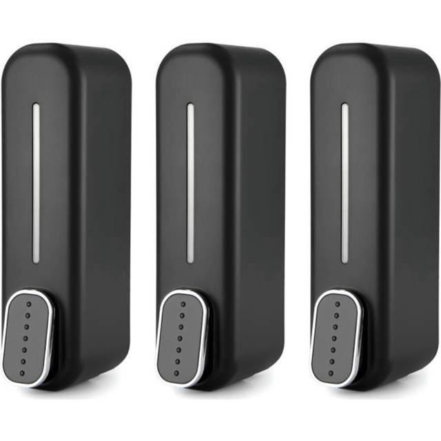 3X Soap Dispenser Wall Mount, 350Ml Hand Liquid Shampoo Shower Gel Dispenser for Bathroom Kitchen Office Black