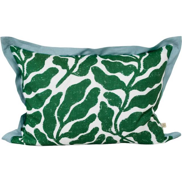 Fine Little Day Leaves kuddfodral konstraterande vinge 48x68 cm Green-blue - Grön