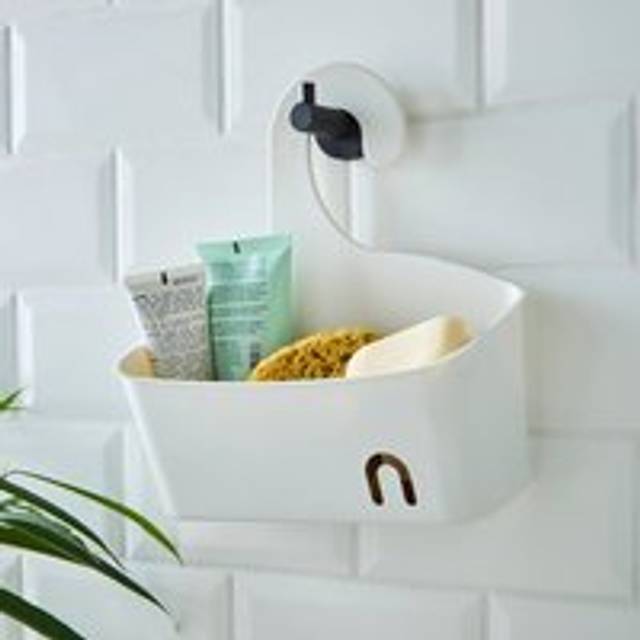 Large Plastic Shower Caddy - White