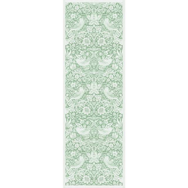 Strawberry thief löpare – William Morris Collecti, Grön-vit, 50x150