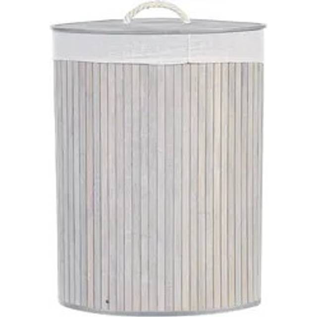 Bamboo Basket with Lid Light Grey MATARA
