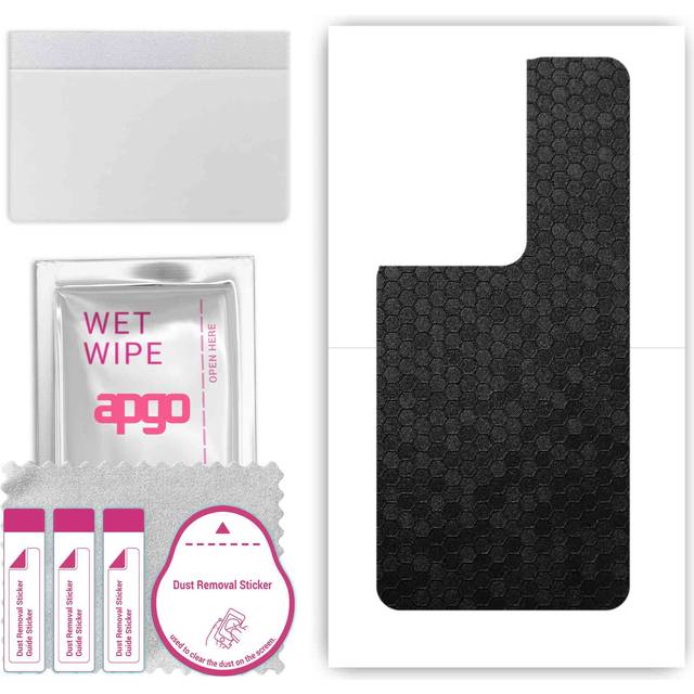 apgo Protective Skin Sticker for the back compatible with Oppo Reno8 Pro 5G, Wrap Film, Foil, Vinyl - Pattern Black Honeycomb