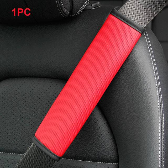 (1pc Red) Car Seat Belt Cover Pore Pu Breathable Universal Auto Seat Belt Covers