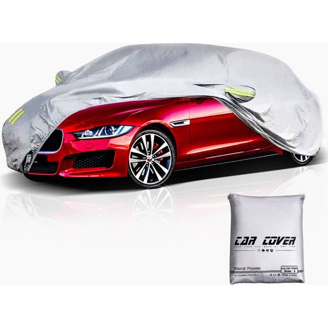 (XL) Car Cover Outdoor Sedan Cover Waterproof Windproof All Weather Scratch Resistant Outdoor UV Protection with Adjustable Buckle Straps