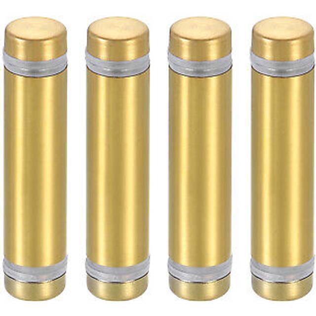 4pcs sign standoff screw, 1/2"x2" stainless steel advertising screw, gold