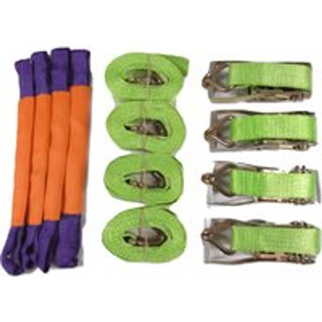 Recovery Ratchet Sets 50MM 4M 5T X4 (Round Slings Hi Vis Tie Down)
