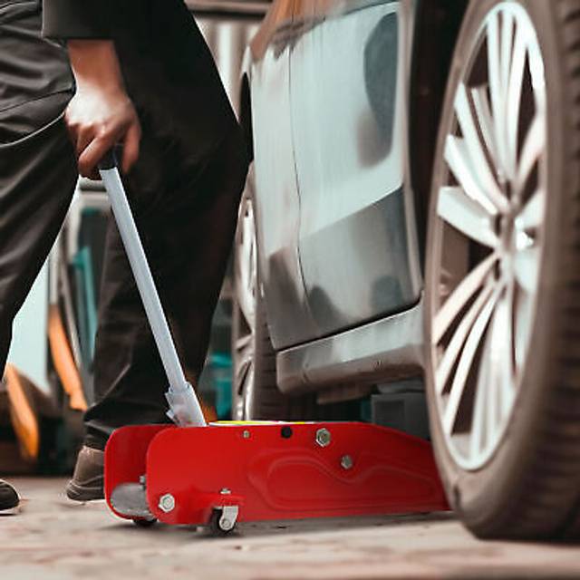 HOMCOM Low Profile Jack, 2 Ton Hydraulic Car Jack for Car Trailer Garage Tyre Repair, Red Aosom UK