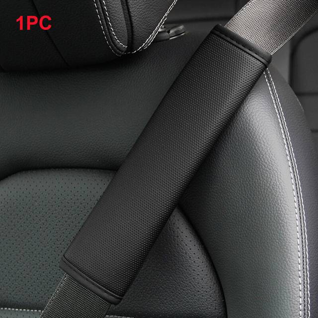 (1pc Black) Car Seat Belt Cover Pore Pu Breathable Universal Auto Seat Belt Covers