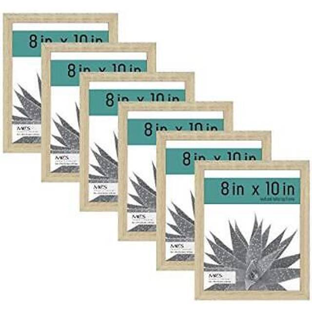 MCS Gallery Essential Picture Frames  Photo Gallery Wall Frame Set  Natural Woodgrain  8 x 8 Inch  6-Pack