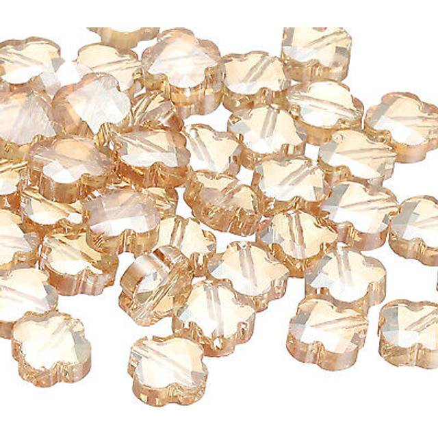 100 pcs 8mm shamrock charm jewelry making supplies for bracelets, gold