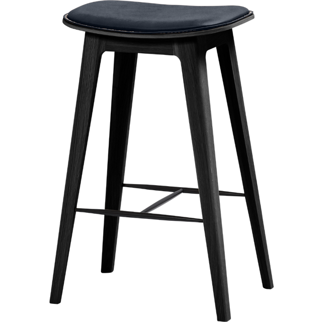 SACKit - Nordic Bar Stool - Barstol - Luna Carbon / Black Stained Oak with stitches - H68 x W46 x D33,5 cm