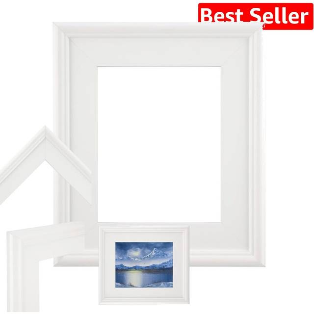 Creative Mark Plein Air Wooden Picture Frame - 6X6 White - Professional Single Frame for Art Panels  Stretched Canvas  Pictures and More  Glass and Ba
