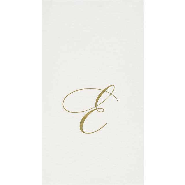 Caspari White Pearl Paper Linen Guest Towels  Monogram Initial  Pack of 24
