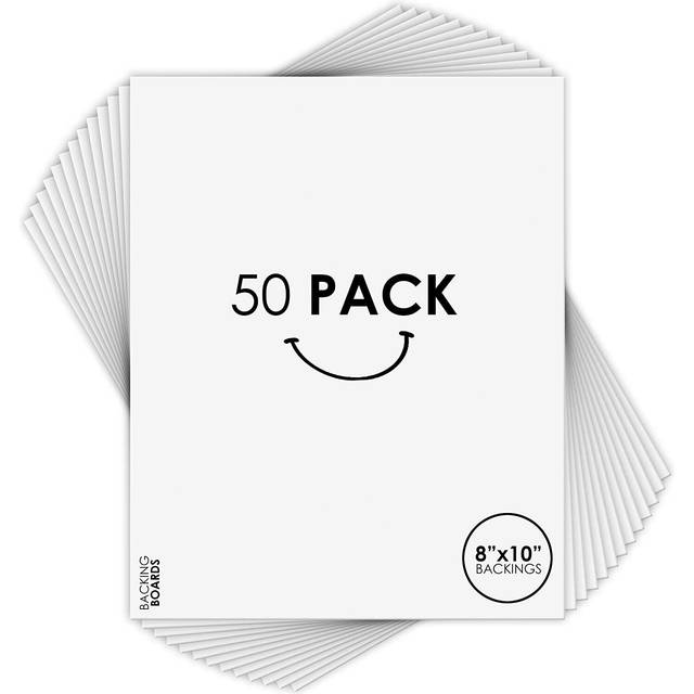 Golden State Art  8x10 Backing Board Only - for Art  Photos  Print - 4-Ply - 50 Single Backing Boards (50 Pack)
