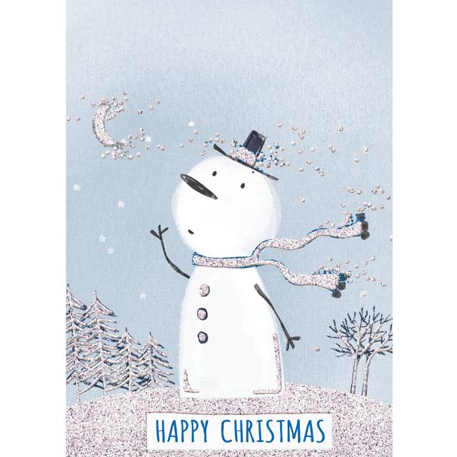 You Name It! Snowman Christmas Card With Space For Childs Name Topper