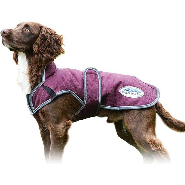 (Maroon/Grey/White, 50Cm) Weatherbeeta Comfitec Premier Free Parka Deluxe Dog Coat Medium