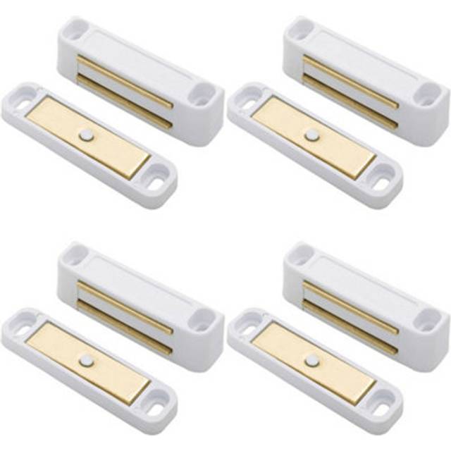 4 pack magnetic cupboard door catch 42mm wardrobe unit closer white nylon