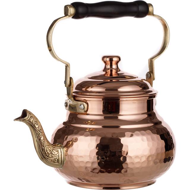 DEMMEX 2017 Hammered Copper Tea Pot Kettle Stovetop Teapot, 1.6-Quart (Copper)