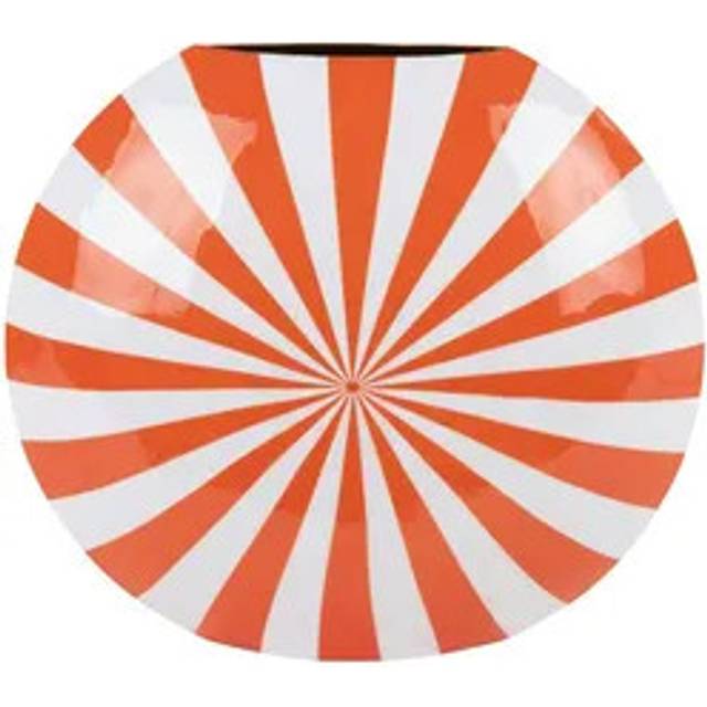 Present Time Vase Candy Swirl Large - BRIGHT ORANGE & WHITE