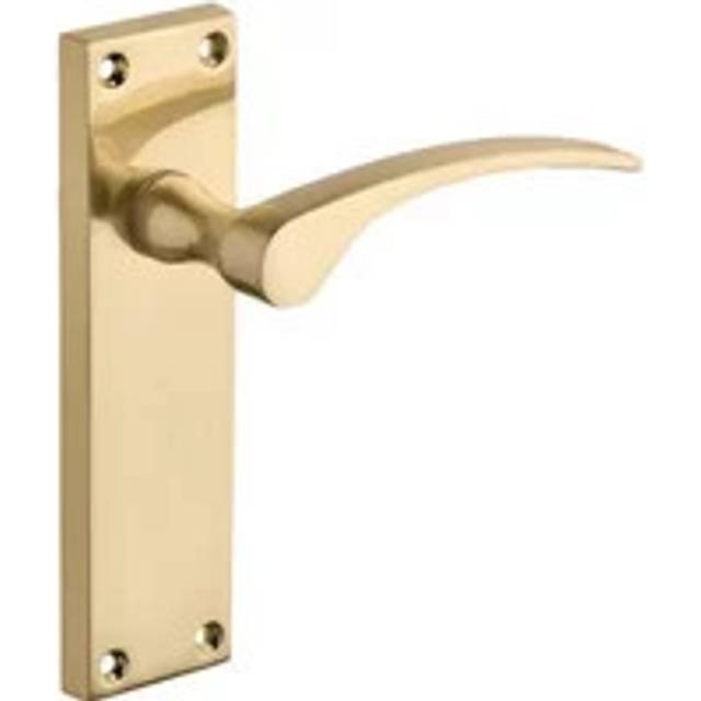 Sofia Long Lever Lock Door Handle - Brushed Brass - Pair - Designer Levers