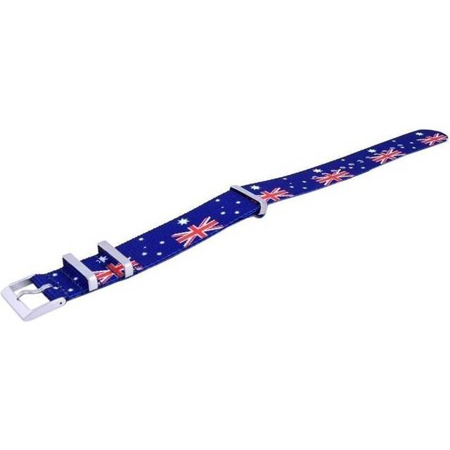 Ratio NATO30 22 mm Men Australia National Flag Pattern Polyester Strap, Blue