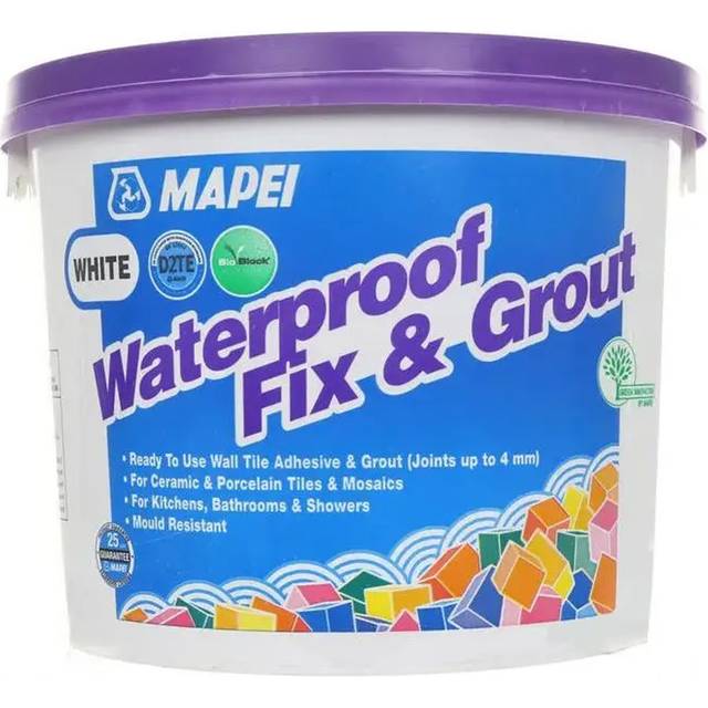 MAPEI White Waterproof Fix and Grout 3.75kg - 10 x 20 x 20cm