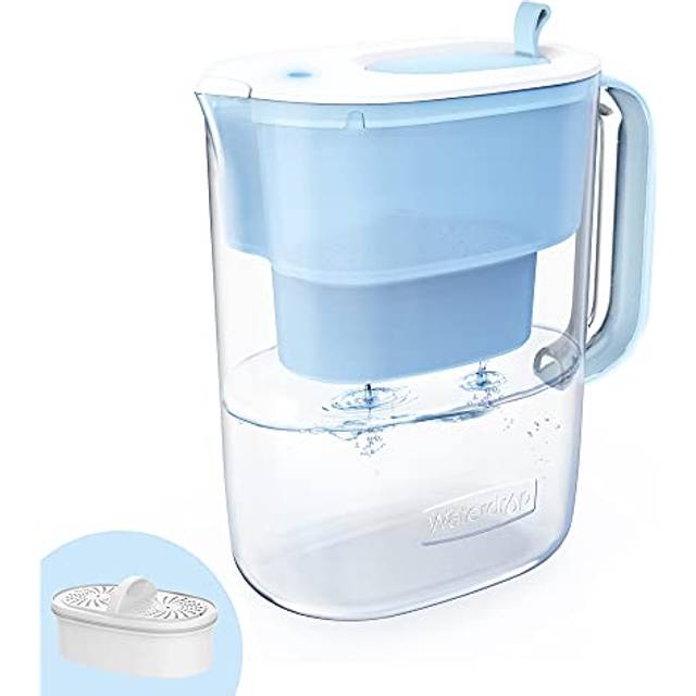 Waterdrop 200-Gallon Long-Life 10-Cup Water Filter Pitcher with 1 Filter  NSF Certified  5X Times Lifetime  Reduces PFOA/PFOS  Chlorine  BPA Free  Blu