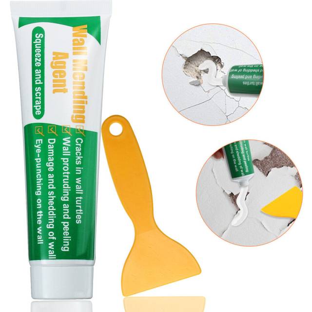 Drywall Repair Patch Wall Mending Agent Wall Repair Cream Wall Crack Nail Repair Agent Walls Peeling Graffiti Gap Repair Paste with Scraper