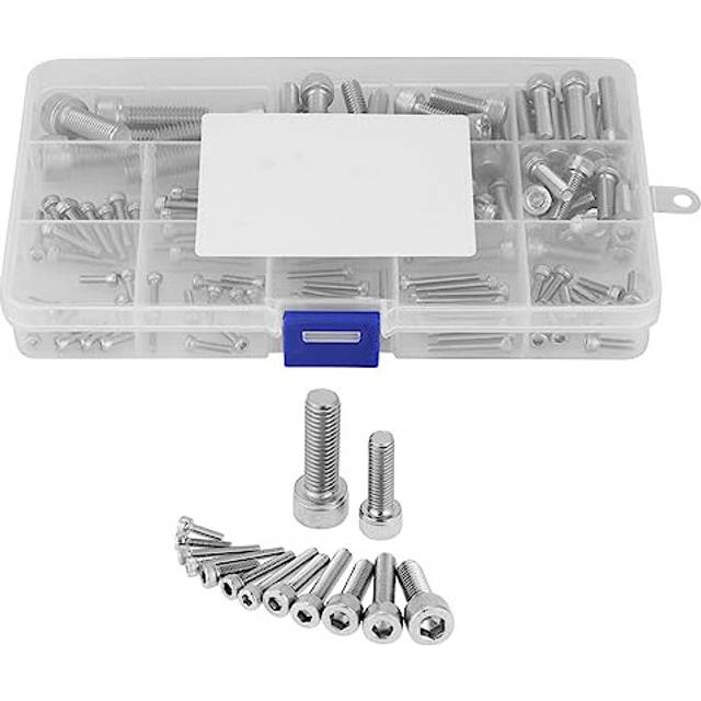 Hex Socket Head Cap Screws Set 304 Stainless Steel Assorted M2.5 M3 M4 M5 M6 M8 Screws Assortment Kit with Storage Case 135Pcs/Set
