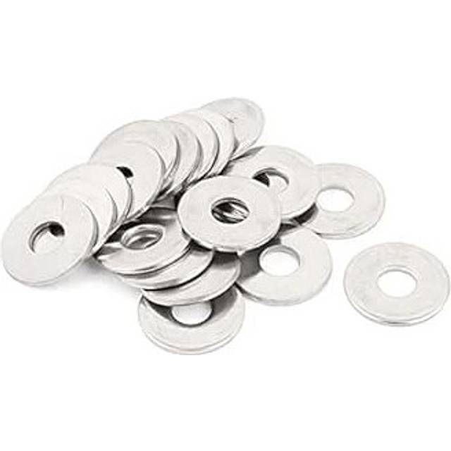 a15111200ux1748 20pcs M8 304 Stainless Steel Flat Plain Washer Spacer Silver Tone (Pack of 20)