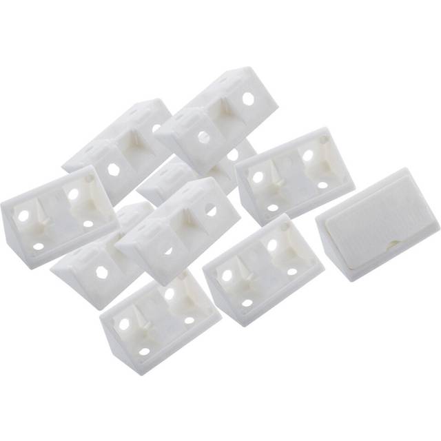 Furniture Cabinet Fastener Corner Braces Angle Brackets White 10pcs