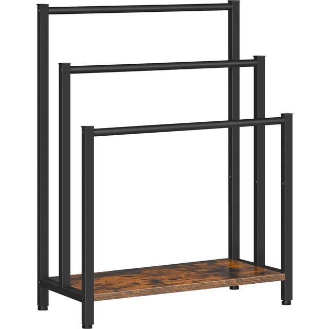 HOOBRO Free Standing Towel Rack  3 Tier Blanket Rack  Blanket Holder for Bathroom  23.6 L x 11 W x 31.9 H  Industrial Metal Drying and Display Rack wi