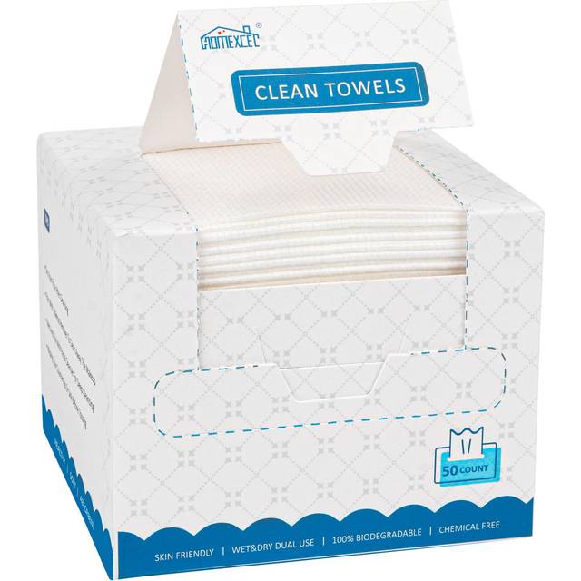 Face Towels,Disposable Makeup Remover Wipes,20 X 20 cm Super Soft Biodegradable Dry Facial Hand Clean Towels Wash Cloth for Sensitive Skin, 50 Count