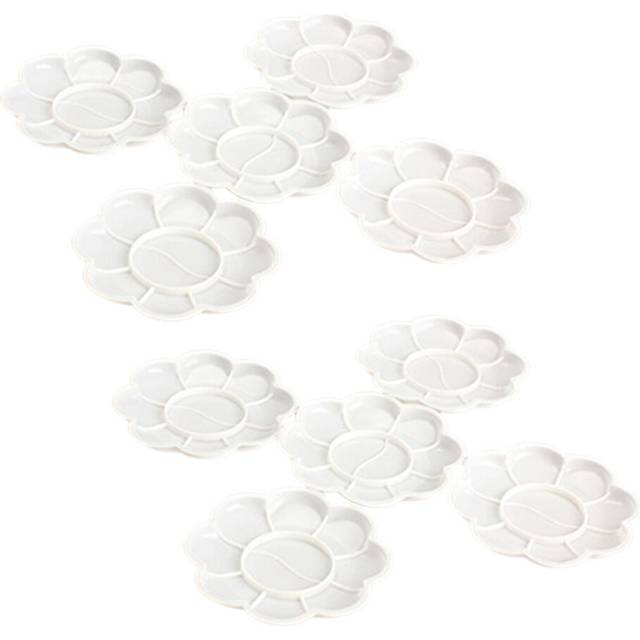 10Pcs Plastic Nail Art Paint Color Mixing Palette Plate Disk Essential Tool