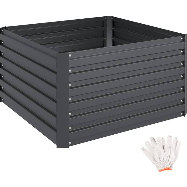 Raised Bed - for gardens, 540 litre capacity, galvanised, 100x100x56cm - anthracite