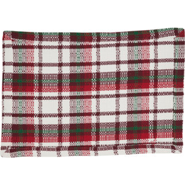 Saro Lifestyle 6834.RG Simple Plaid Placemat & Napkin Set - Red & Green