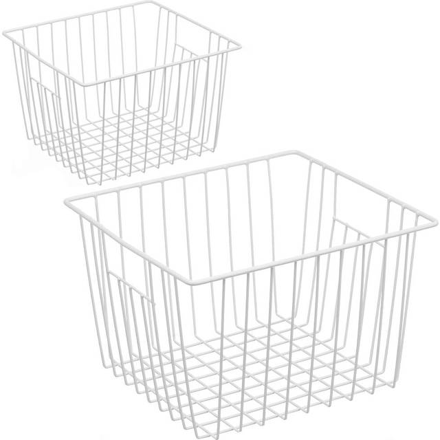 iPEGTOP 30cm Freezer Household Wire Storage Organizer Bins Basket with Handles for Kitchen Pantry Laundry Room Cabinets...