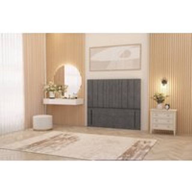 Alexas 54" Floor Standing Headboard Plush Velvet - Silver - Small Double